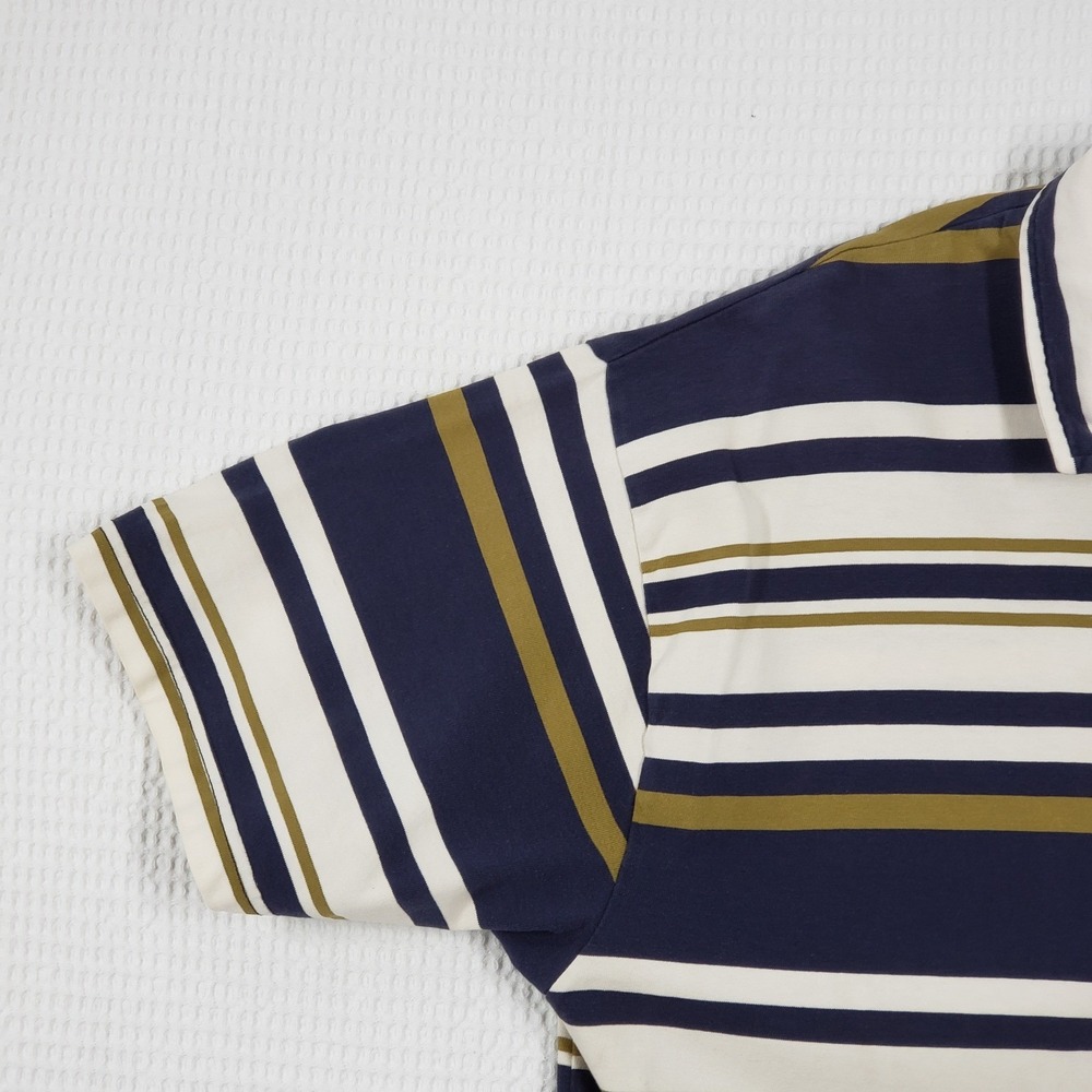 Vintage Structure Polo Shirt Mens Large Green Blue Striped Quarter Zip 90s - Picture 15 of 17